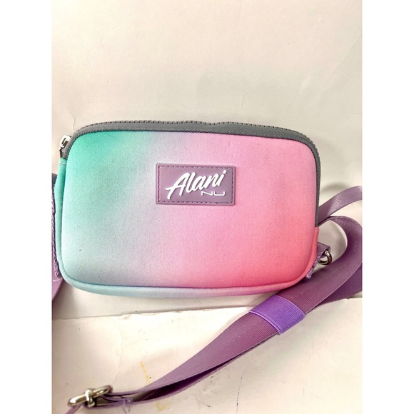 Alani Nu Handbags - Alani Nu Ombre Crossbody Bag Teal Pink Gradient Neoprene Mesh Pocket Small